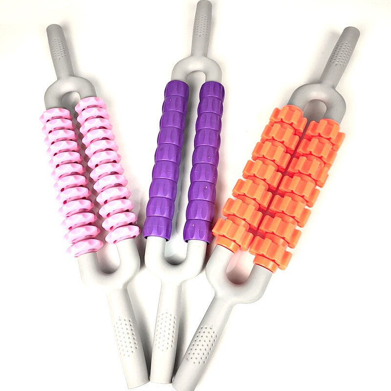 Double-row wheel massage rolling tendons and collaterals yoga fitness whole body muscle relaxation massage stick skinny leg fascia depth langya