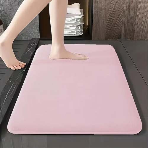 Solid Color Bathroom Mat Bathroom Floor Mat Entryway Home Non-slip Mat Water Absorbent Quick Dry Door Mat
