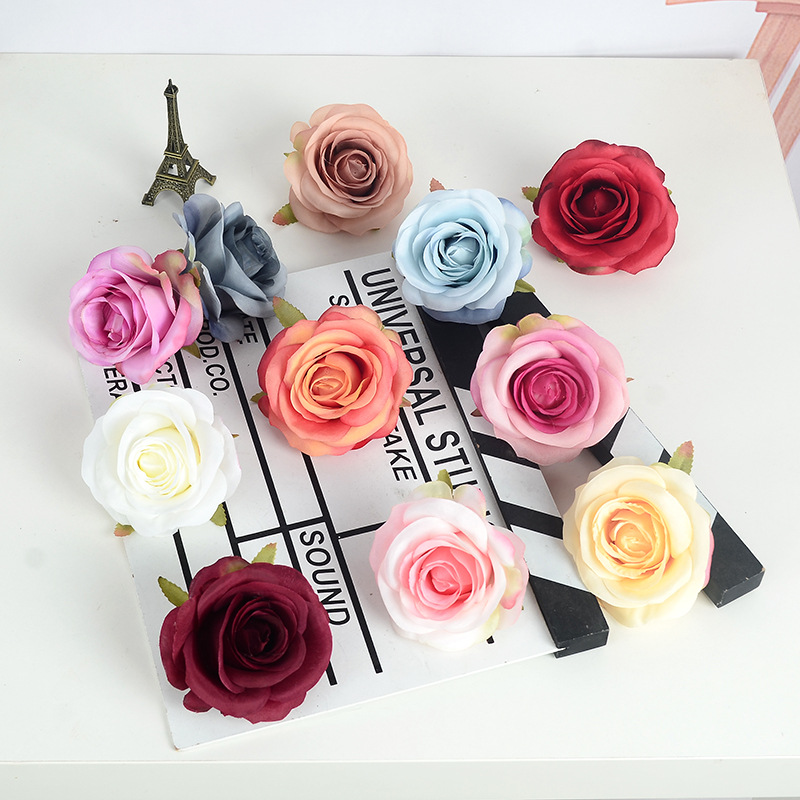 Artificial flower wedding background wall decoration flower fairy headband rose wrist flower Bulgarian rose head