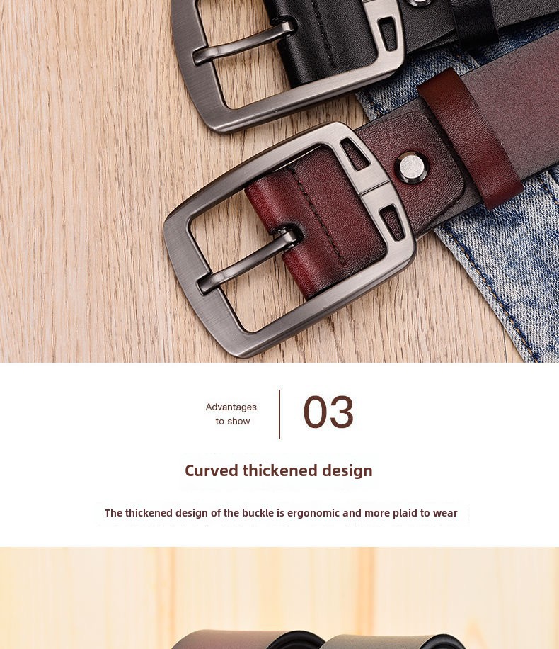 Cross-border foreign trade Men's  leather pin buckle belt vintage belt fashion casual jeans belt factory wholesale_viptrois.com