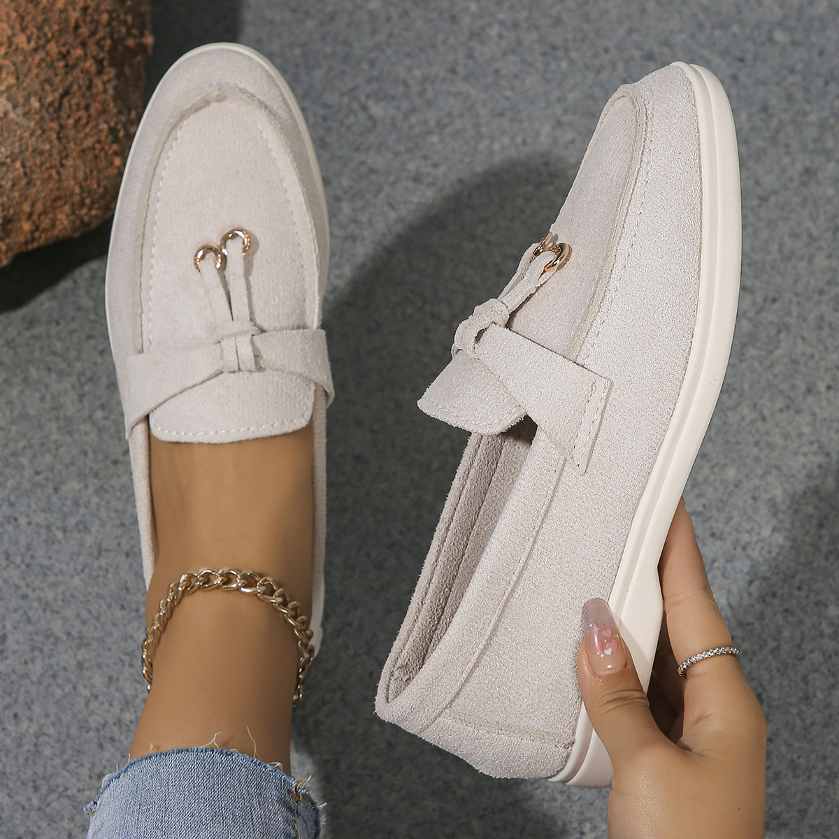 Women's Shoes suede flat soled large size low top single shoes _voghion.com