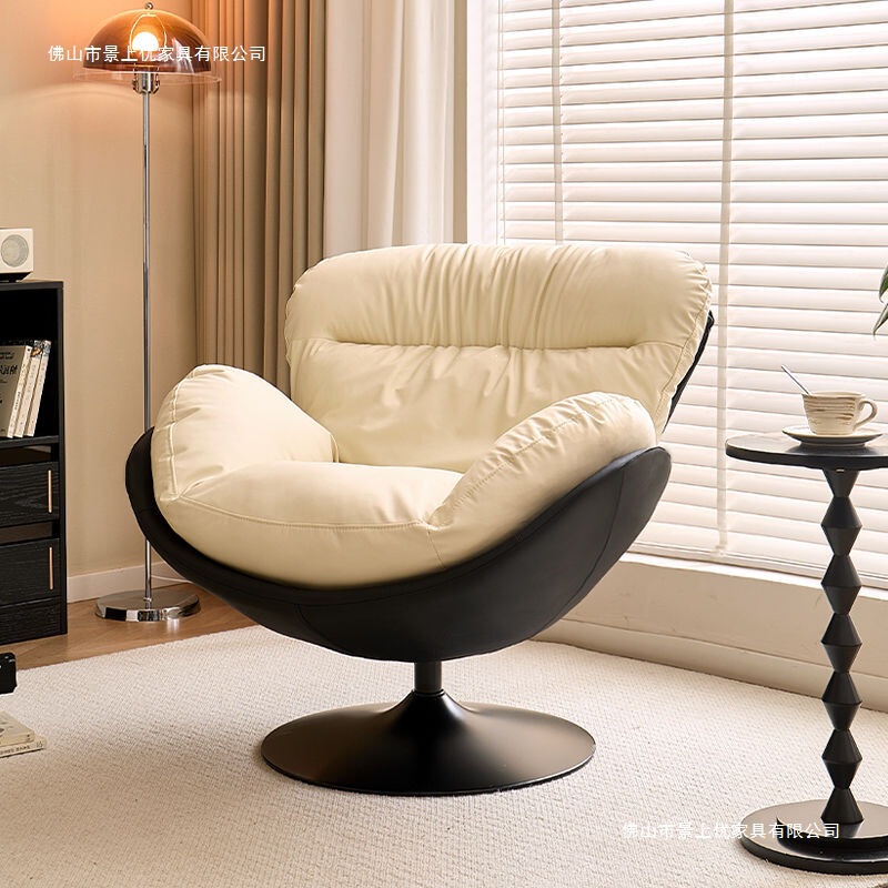 Rotatable Eggshell Sofa Chair, Light Luxury Single Sofa, Simple Leisure Balcony Lazy Chair, Italian Minimalist Style for Home Use in the Living Room Rotatable Eggshell Sofa Chair, Light Luxury Single Sofa, Simple Leisure Balcony Lazy Chair, Italian Minimalist Style for Home Use in the Living Room