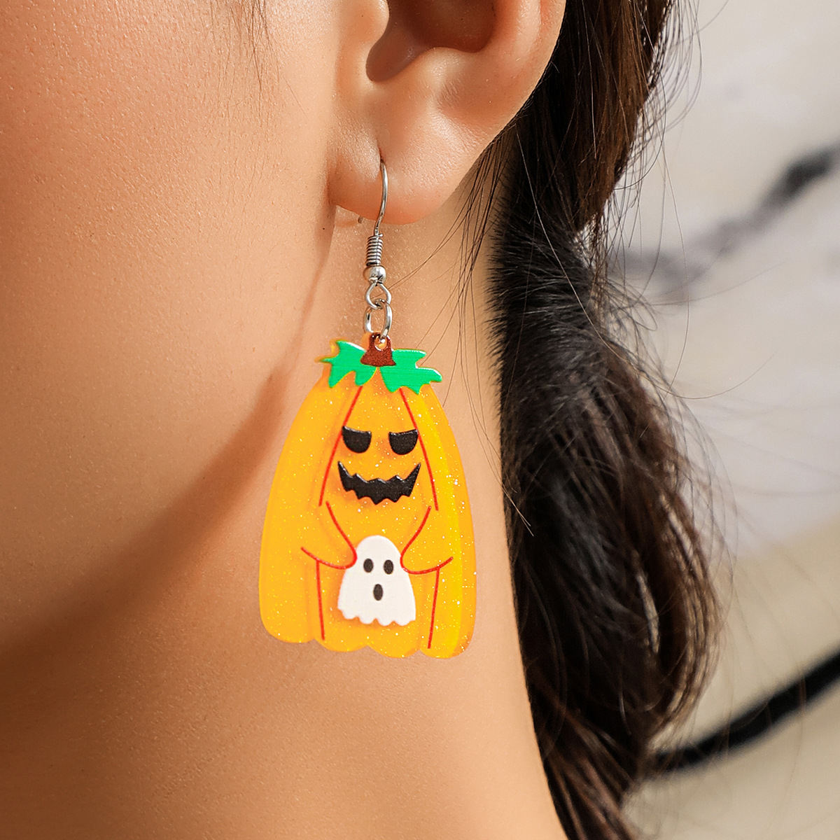 Halloween Party Spooky Witch Punk Earrings Sweet Cool Pumpkin Skull Studs Jewelry Earrings_voghion.com