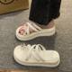 Internet Celebrity High-end Flip-flops for Women's Summer Outer Wear ins2024 New Style Small Fragrant Style Thick-soled Heightening Slip-on Sandals