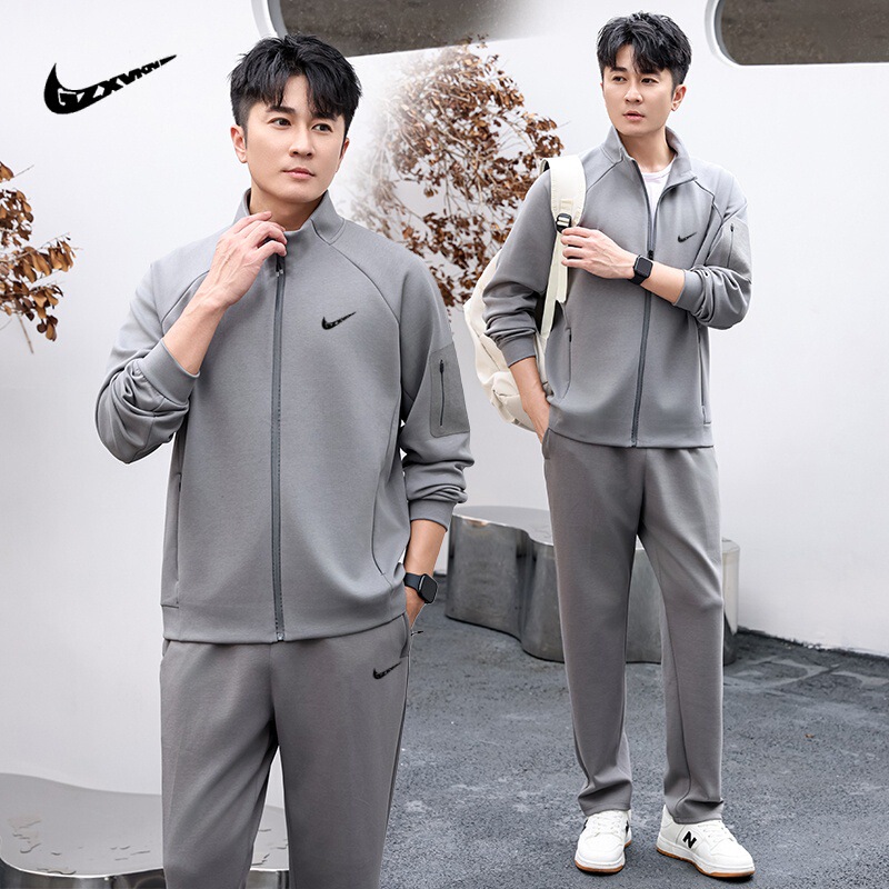 Cross-Border Cardigan Long-Sleeve Sweatshirt and Sweatpants Two-Piece Set New Spring and Autumn Men's Fashion Casual Trendy Sports Suit