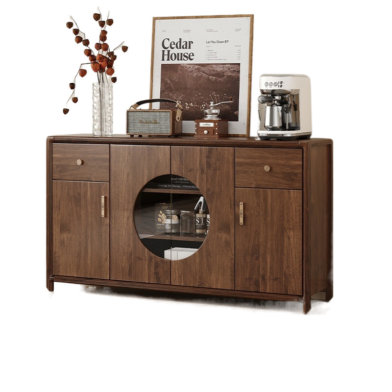 Gabinete de comedor nuevo estilo chino de madera sólida hervir el armario de vino del comedor armario de almacenamiento armario de sala de estar integrado contra la pared armario de té para el hogar