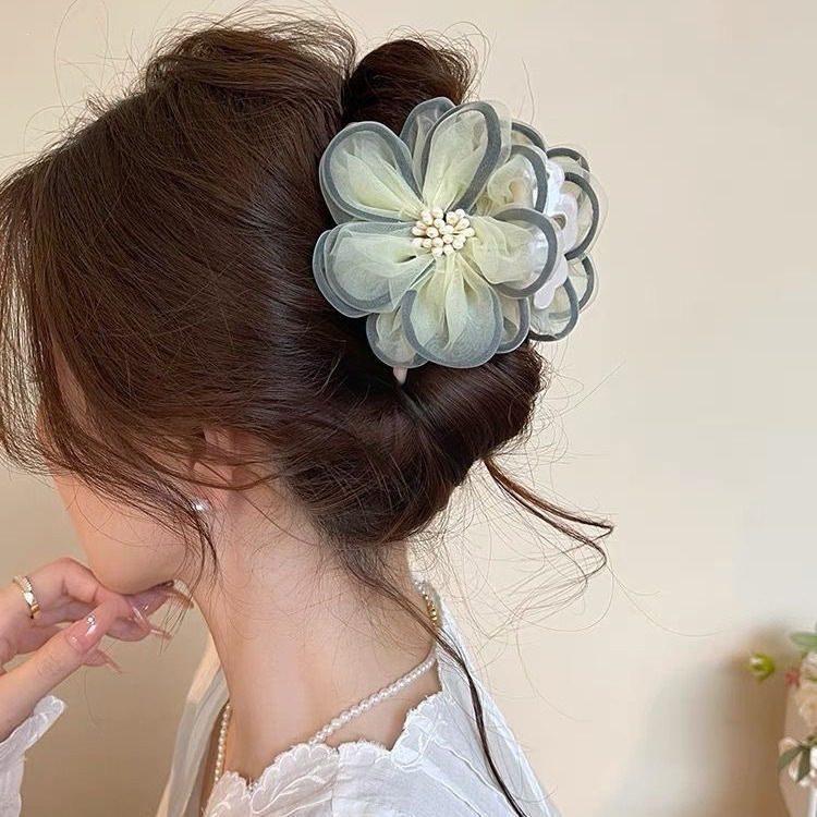 Satín de alta sensación, arco negro grande, clip de tiburón, toque de cabeza, clip de nube, clip de agarre, clip de cabello, tarjeta de cabello de mujer