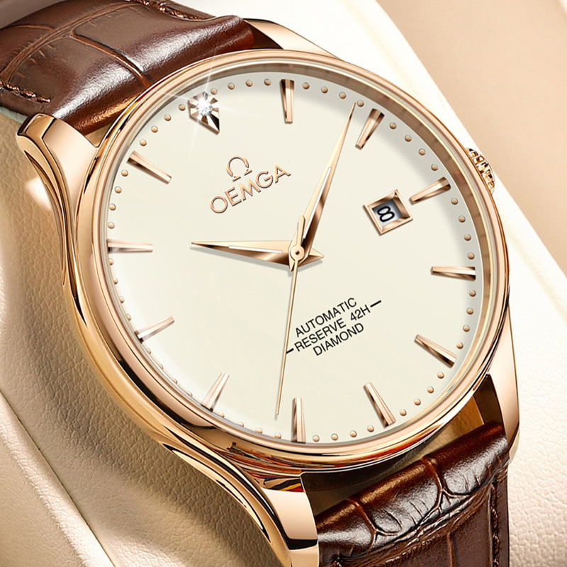 Dropshipping Cross-Border Men's Watch, Fully Automatic Non-Mechanical Watch, Hollow Design, Genuine Leather, Diamond-Studded, European Style, Mijia Wholesale Dropshipping Cross-Border Men's Watch, Fully Automatic Non-Mechanical Watch, Hollow Design, Genuine Leather, Diamond-Studded, European Style, Mijia Wholesale