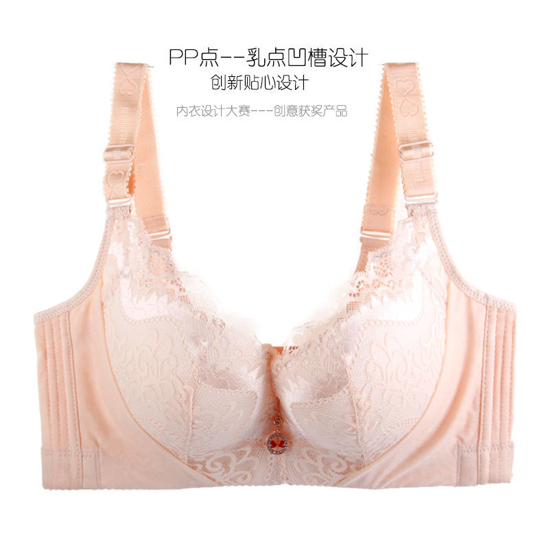 Con anillo de acero soporte de acero más tamaño ropa interior sujetador gordito chica más tamaño más taza completa push up BRA colección superior Ajuste de mama