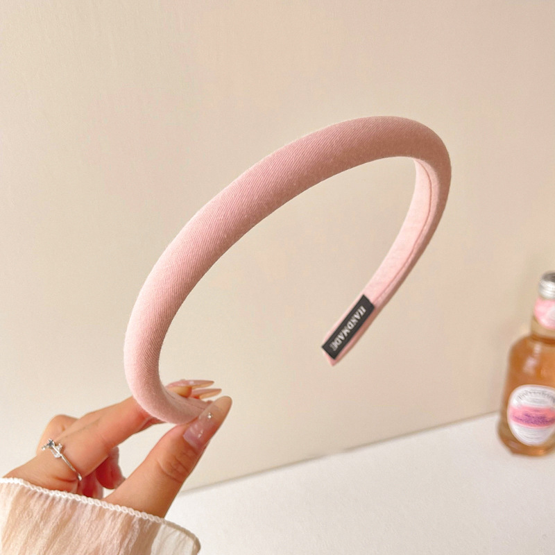 Pink Girl Hairband High Crane Top Headband 2025 nuevo estilo de alto nivel antideslizante de lavado de la cara red rojo amplio borde tarjeta de cabello