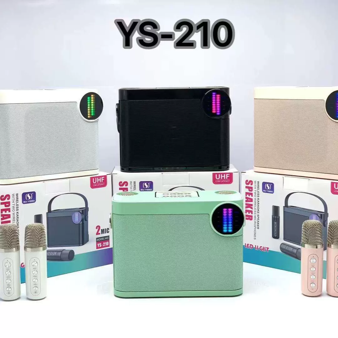YS210蓝牙音箱家庭KTV手提k歌麦克风隐藏无线双麦一体机YS203音响