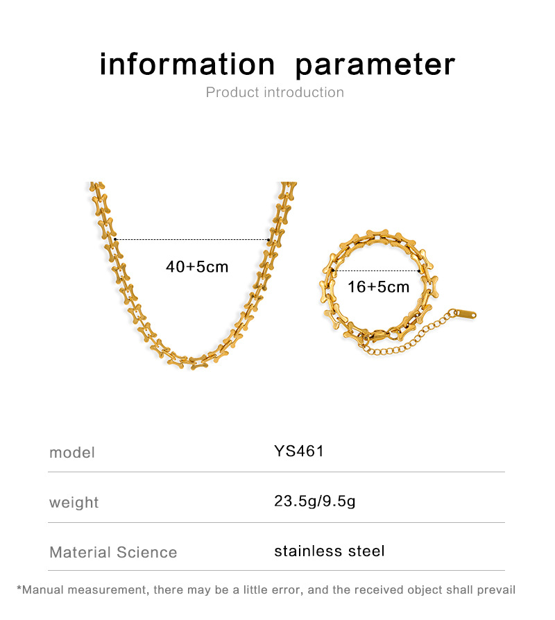 13g Weight Bracelets, Necklace Classification Punk Geometric Stainless Steel Plating Unisex Bracelets Necklace