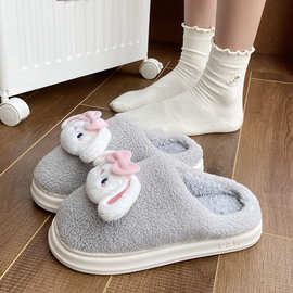 2024秋冬季新款家居情侣款棉拖鞋休闲包头拖保暖防滑月子拖鞋女
