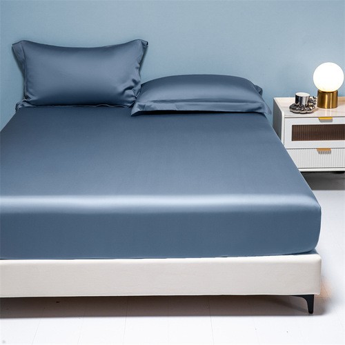 High-end 200 count long-staple cotton fitted sheet single piece pure cotton 100 cotton solid color light luxury high-end new bed cover wholesale