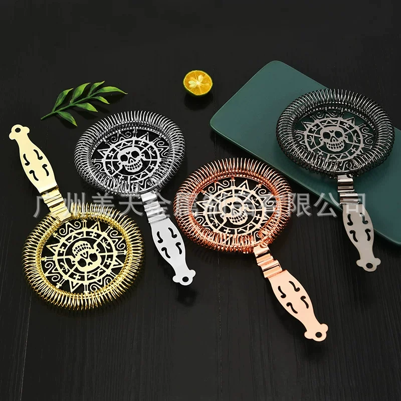 304 stainless steel bartending ice filter skull ice filter cocktail ice separator filter ice separator