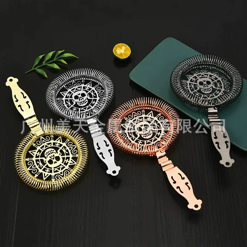 304 stainless steel bartending ice filter skull ice filter cocktail ice separator filter ice separator