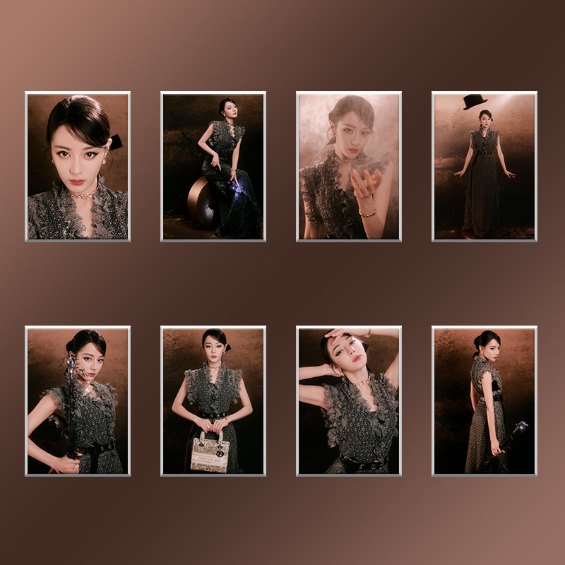 迪丽热巴摩登新姿 复古格调海报 不干胶海报 墙贴画 装饰画明星