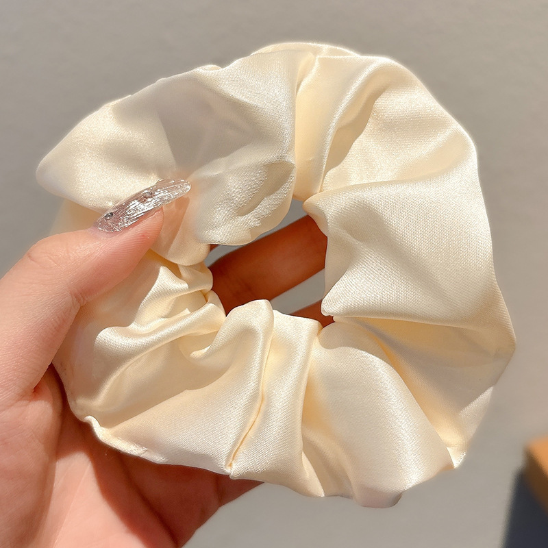 Satín coreano anillo de cabello de intestino grande mujer de moda cuerda de cabeza de alta calidad temperamento flor de cabello bola de cabello toque de cabeza