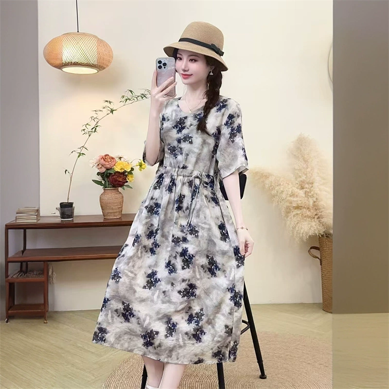 2025 новое платье платье платье с длинными рукавами модное новое платье с цветочным принтом