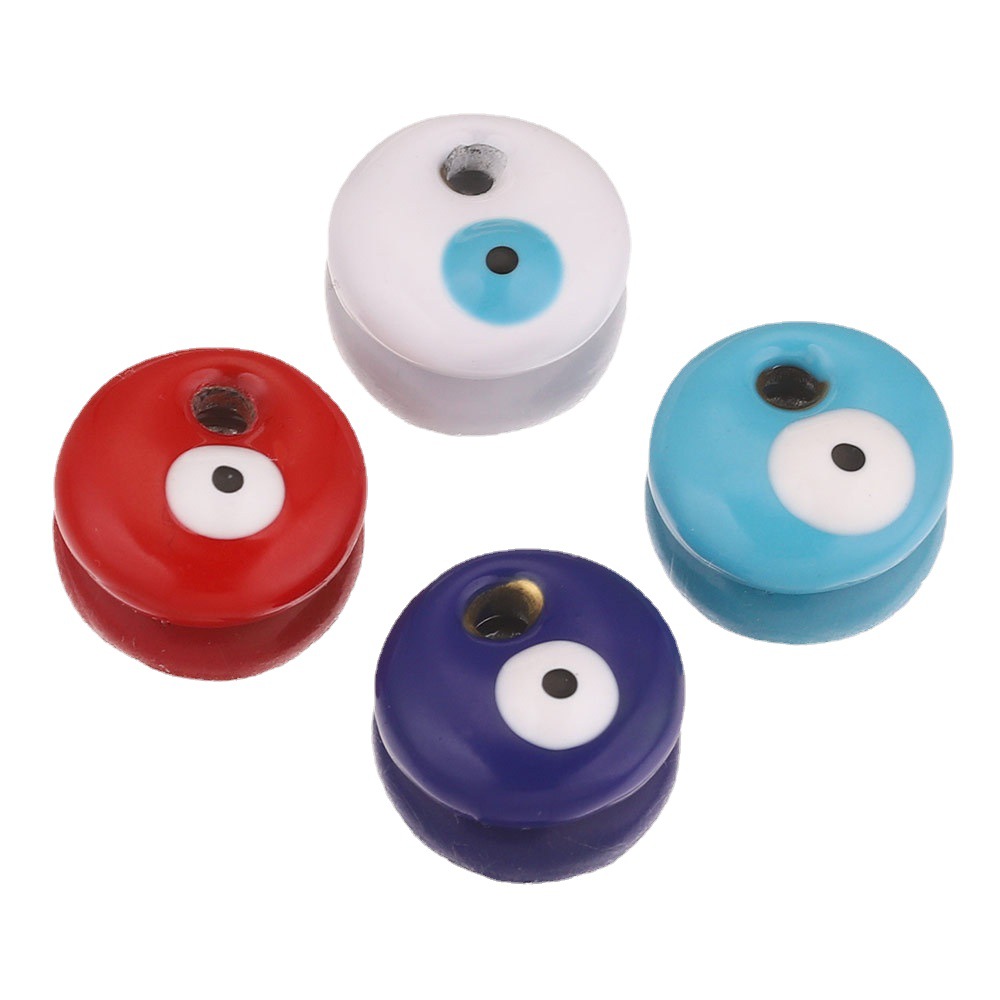 Cuentas cuadradas de acero inoxidable de ojo del diablo europeo y americano cuentas de esmalte de doble cara gota de aceite ojo cuentas espaciadoras cuentas sueltas joyas de bricolaje