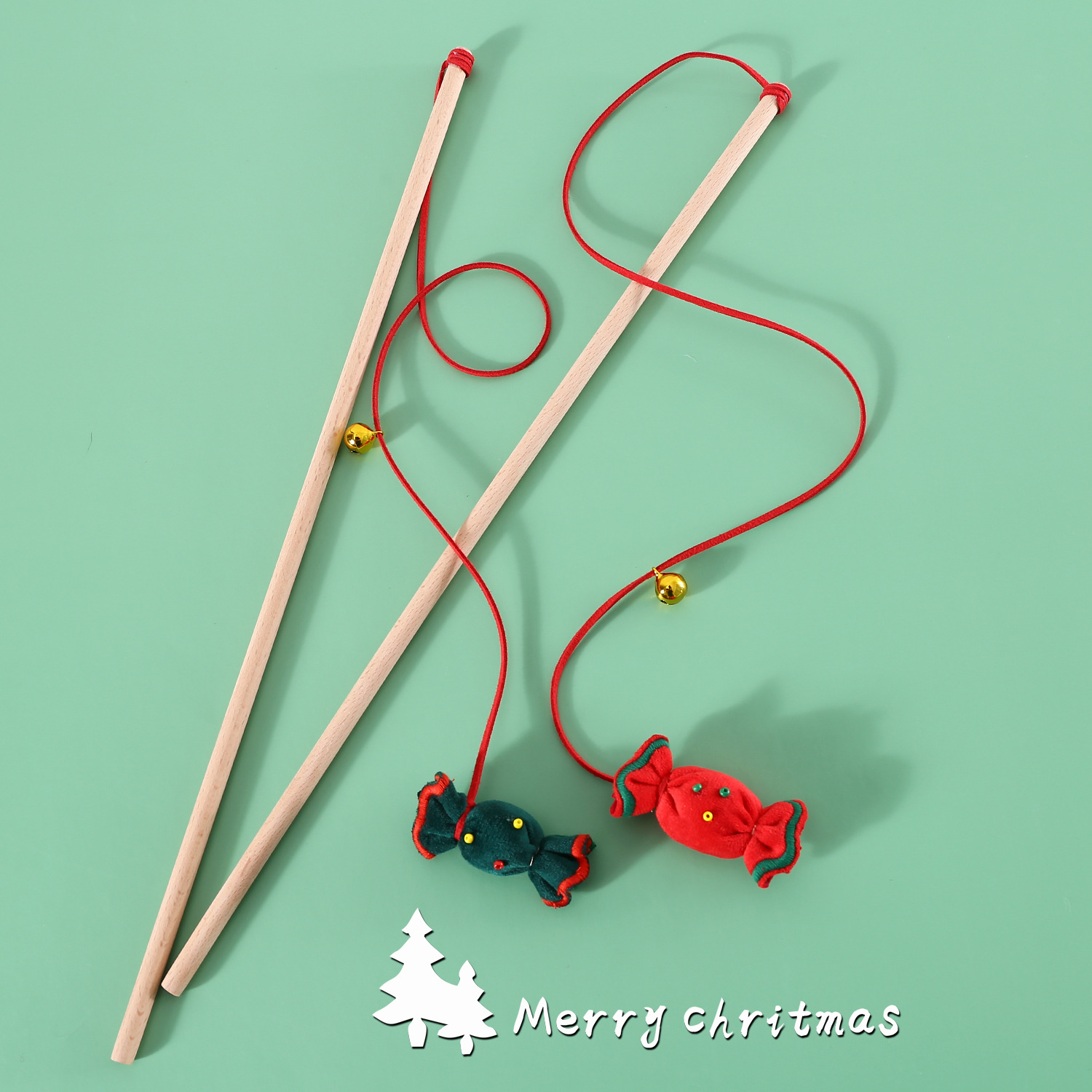 2023 terciopelo caramelo divertido gato palo sonido interactivo gato juguete poste de madera Halloween Navidad regalo Decoración