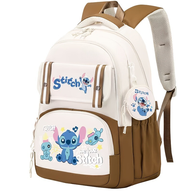 新款史迪仔Stitch背包青少年学生大容量书包耐磨时尚可爱书包|undefined