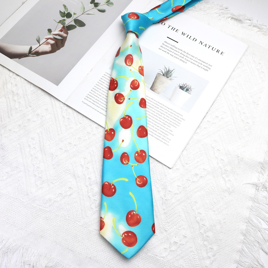 Cravatta Camicia Uomo e Donna Rosa Artistico Nicchia College Casual Accessori Design Senso Y2K Personalità Fiamma Cuore_voghion.com