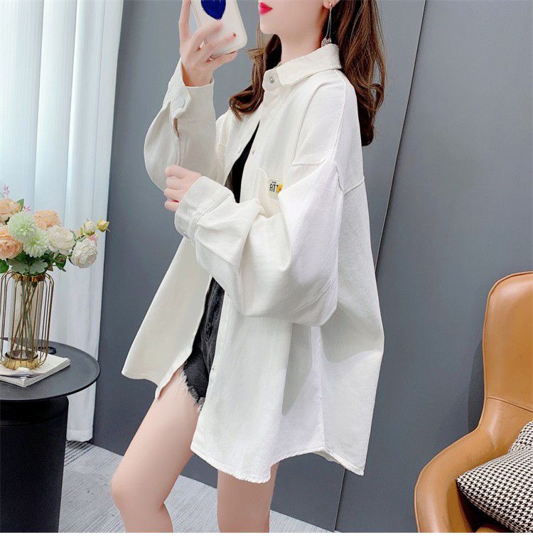 2023新款衬衫女长袖春秋季宽松甜美学院风显瘦透气过臀下半身失踪详情13