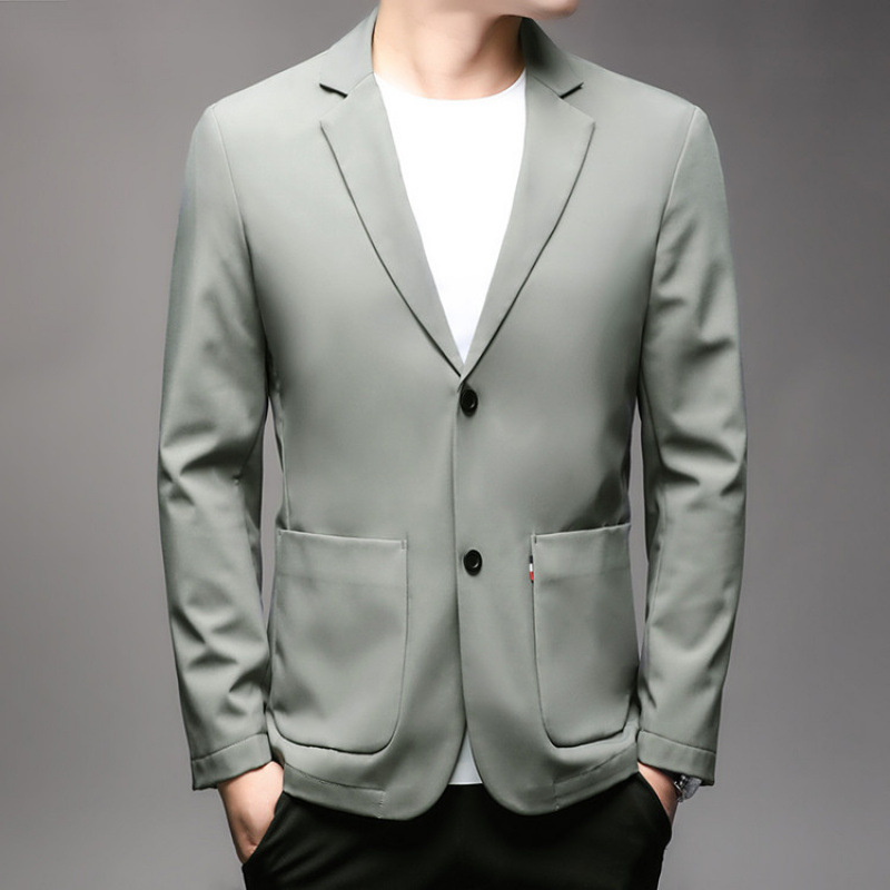 2025 New Spring and Autumn Business Casual Suit Men's Spring and Summer Cotton Suit Linen Jacket Men's Thin Single Western Jacket