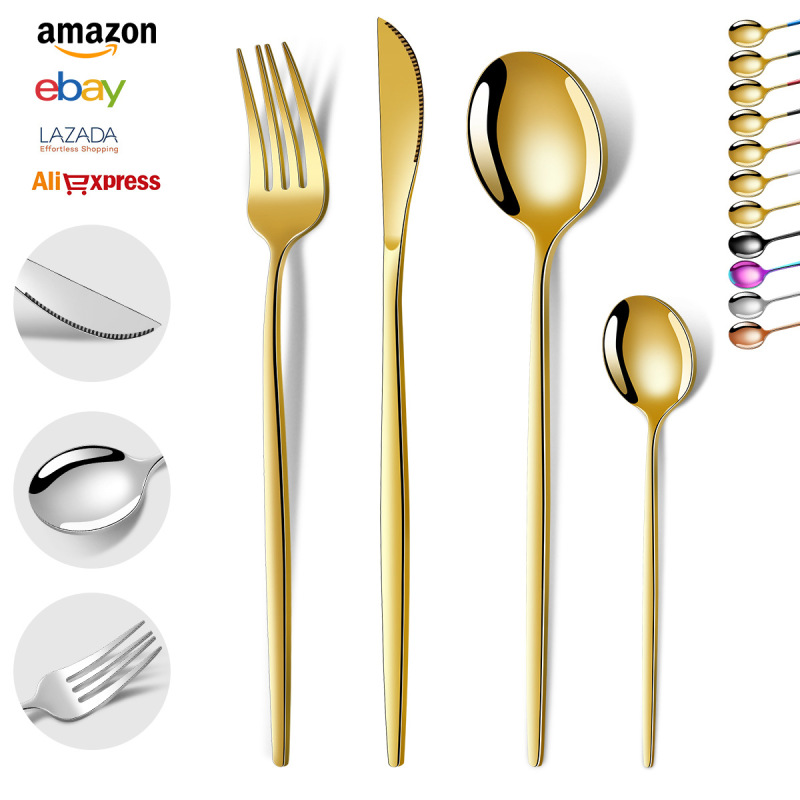 アマゾンステンレス食器ナイフフォークスプーンセット爆型ポルトガル食器4主件ステーキナイフフォークスプーン|undefined
