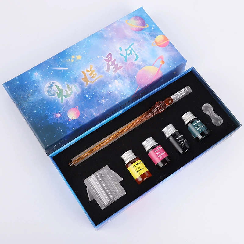 Glass rollerball pen, ink, brush for elementary school students, Birthday gift