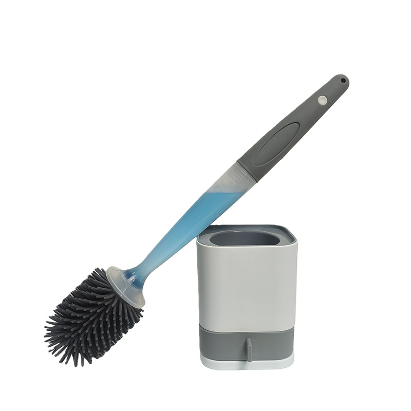 Cepillo de inodoro líquido de silicona transfronteriza sin ángulo muerto cepillo de limpieza de inodoro inodoro inodoro spray cepillo suave