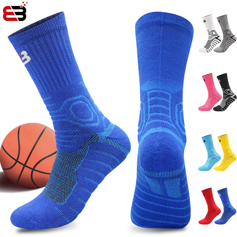 Professional Basketball Socks Long Barrel Practical Training Middle Barrel Thickened Towel Bottom High Top Sports Socks Running Men Elite Socks Tide