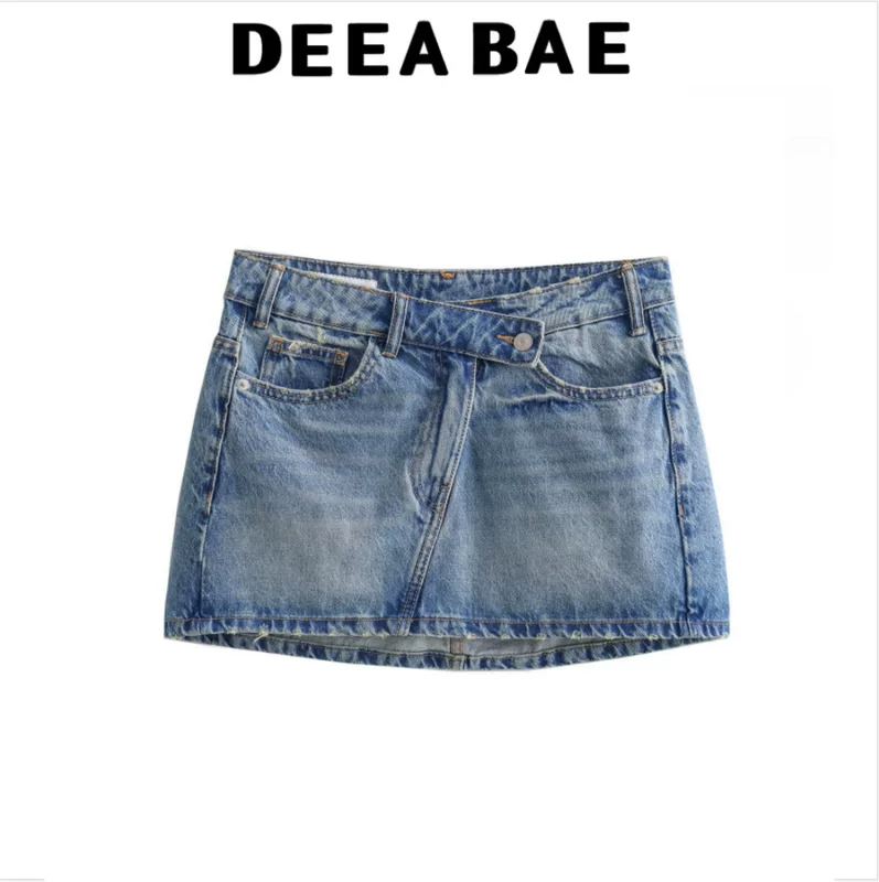 Мини-юбка DEEA BAE джинсовая хлопковая, средняя посадка, простой дизайн