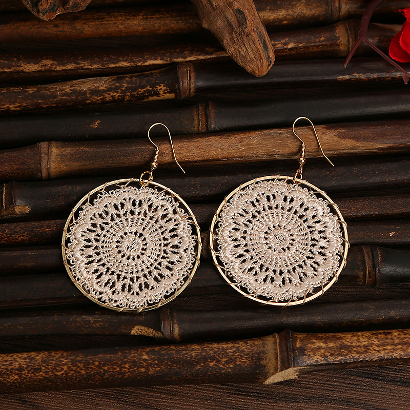 Simple Style Flower Alloy Braid Womenu0027S Drop Earrings 1 Pair