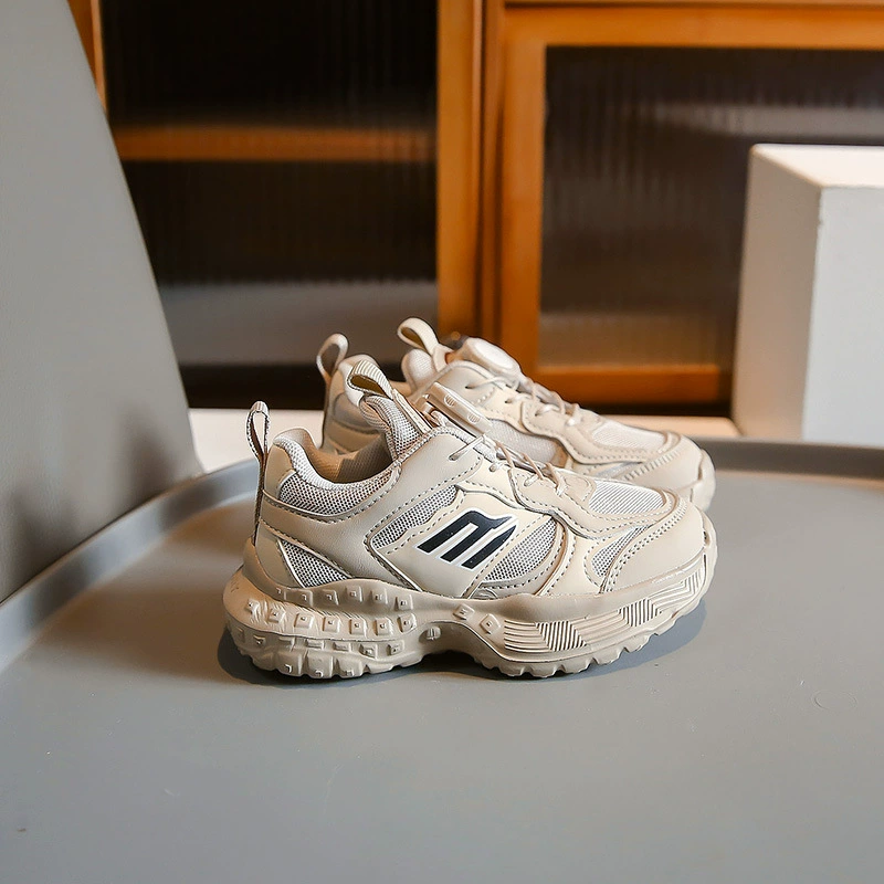 Детские кроссовки на пуговицах, Детская Новая Однослойная обувь весны 2024 года, обувь для пап, дышащая Нескользящая повседневная обувь для мальчиков, модная