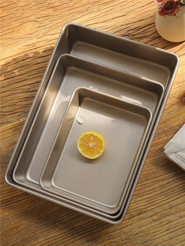 Carbon steel rectangular baking pan non-stick golden deep baking pan cake mold biscuit bread baking pan manufacturer