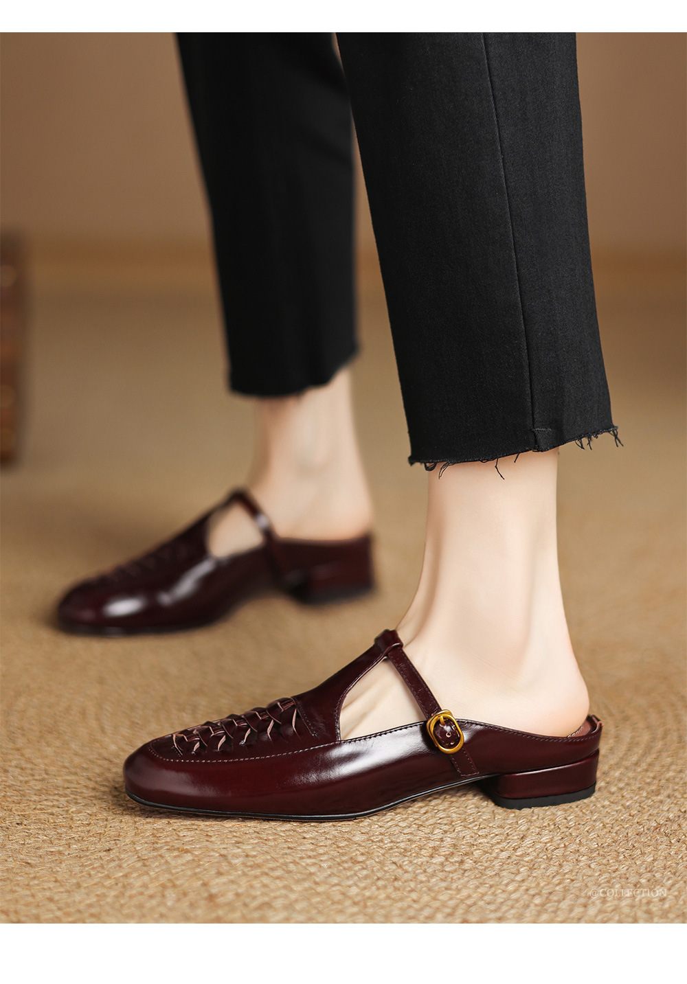 Dép sandal nữ quai chữ V đế bệt mũi trùm phong cách thời trang — màu nâu chi tiết 7