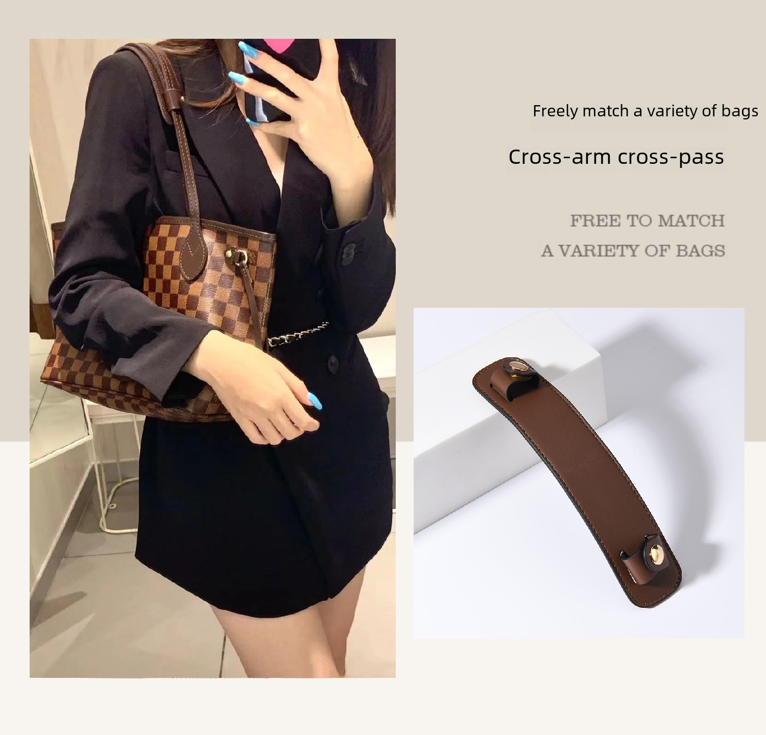 Artisan Fang Adaptation Coco Pool Bag Wide Shoulder Strap Accessories Tote Bag Decompression Shoulder Pad Modification coac Bag with h Replacement