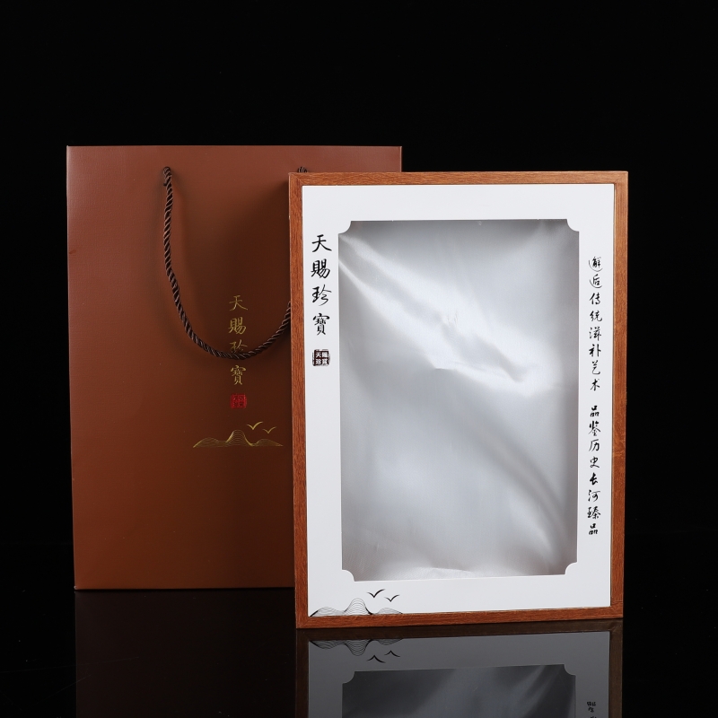 Tianshi Treasure ventana abierta, pegamento de pescado, productos secos, caja de regalo de abollo, caja de exhibición, caja vacía de tónico de ginseng.