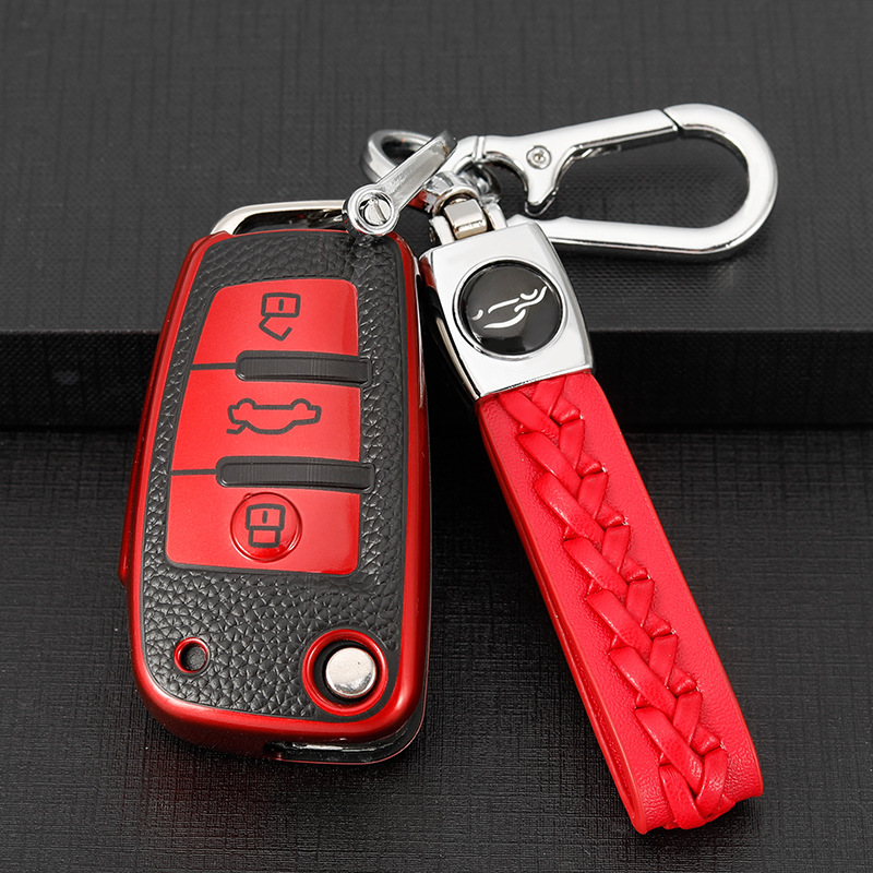 Adecuado para fundas de llaves de Audi Q3, A4L/A6L/Q5L/A7/Q5L/Q7/A8/Q8/TT, modelos antiguos con llave plegable.