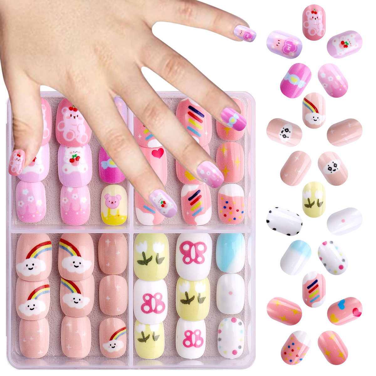 Set de manicura para niñas ZHJP-472 (incluye 3 pegamentos de gelatina gratis + pequeñas limas).