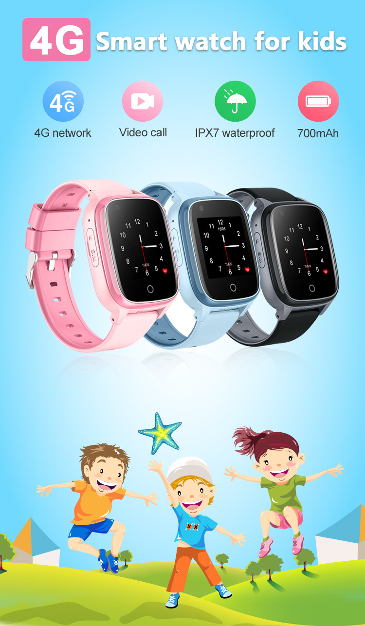 D32外贸私模4G儿童手表GPS定位智能手表防水防脱电话手表详情1