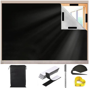 Portable shading curtain 420D Oxford cloth full shading silver-coated DIY travel shading curtain punch-free Velcro