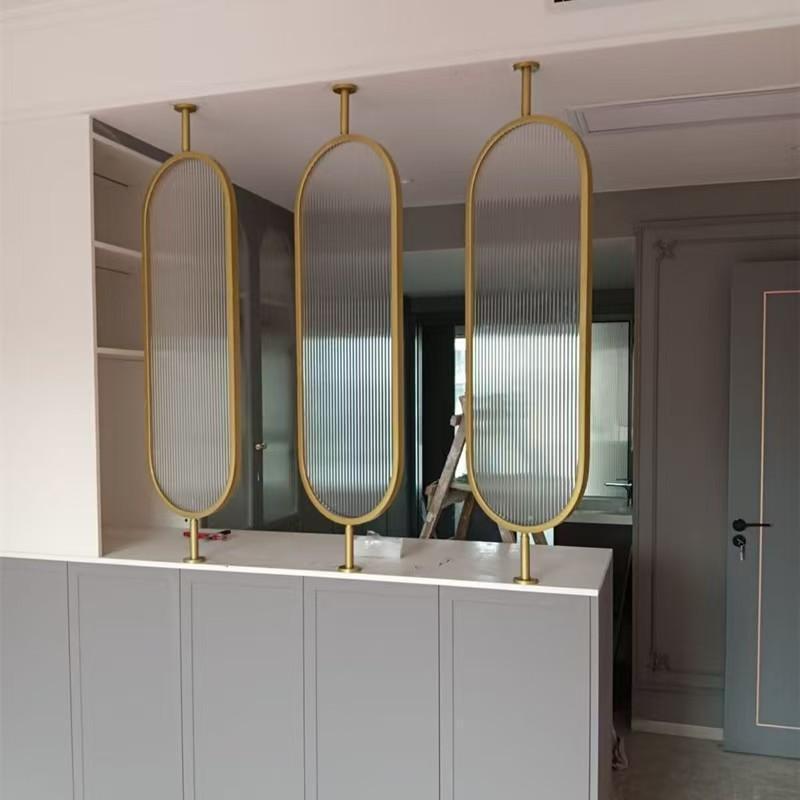 Modern Minimalist Bathroom Changhong Glass Half-Wall Small Screen Light Luxury Iron Washbasin Partition Living Room Blocking Wall