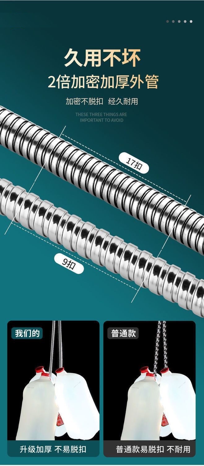 Shower head set, pressurized showerhead hose, bathroom explosion-proof stainless steel water inlet pipe, water heater, bath pipe undefined