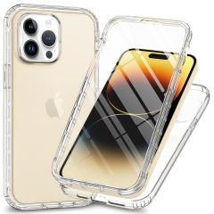 Iphone15 Iphone14/13 Iphone12高透グラデーションスクリーンプロテクター内蔵PETフィルムケースに適用
