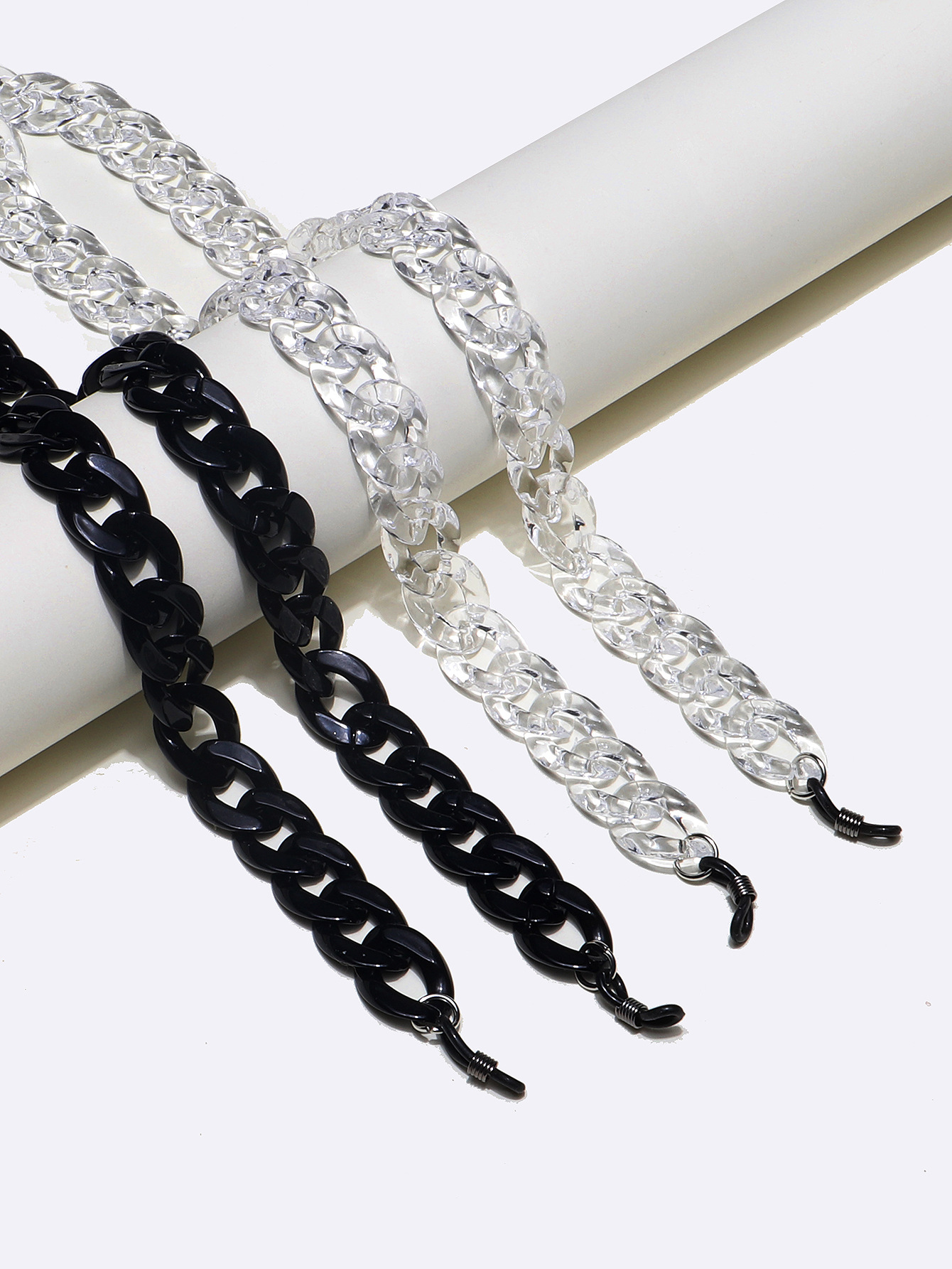 Simple Fashion 2 Piece Acrylic Black Transparent Glasses Chain Wholesale Nihaojewelry display picture 1