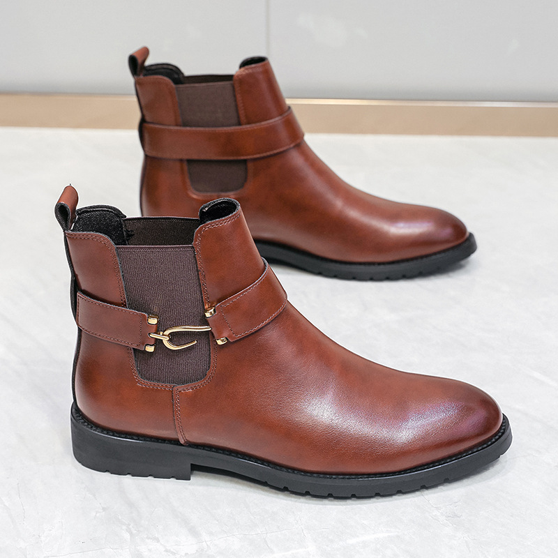 European And American Trend Short British Gentleman Men's Large Size 46 Business Casual Fashion Autumn Winter Slip-On_voghion.com