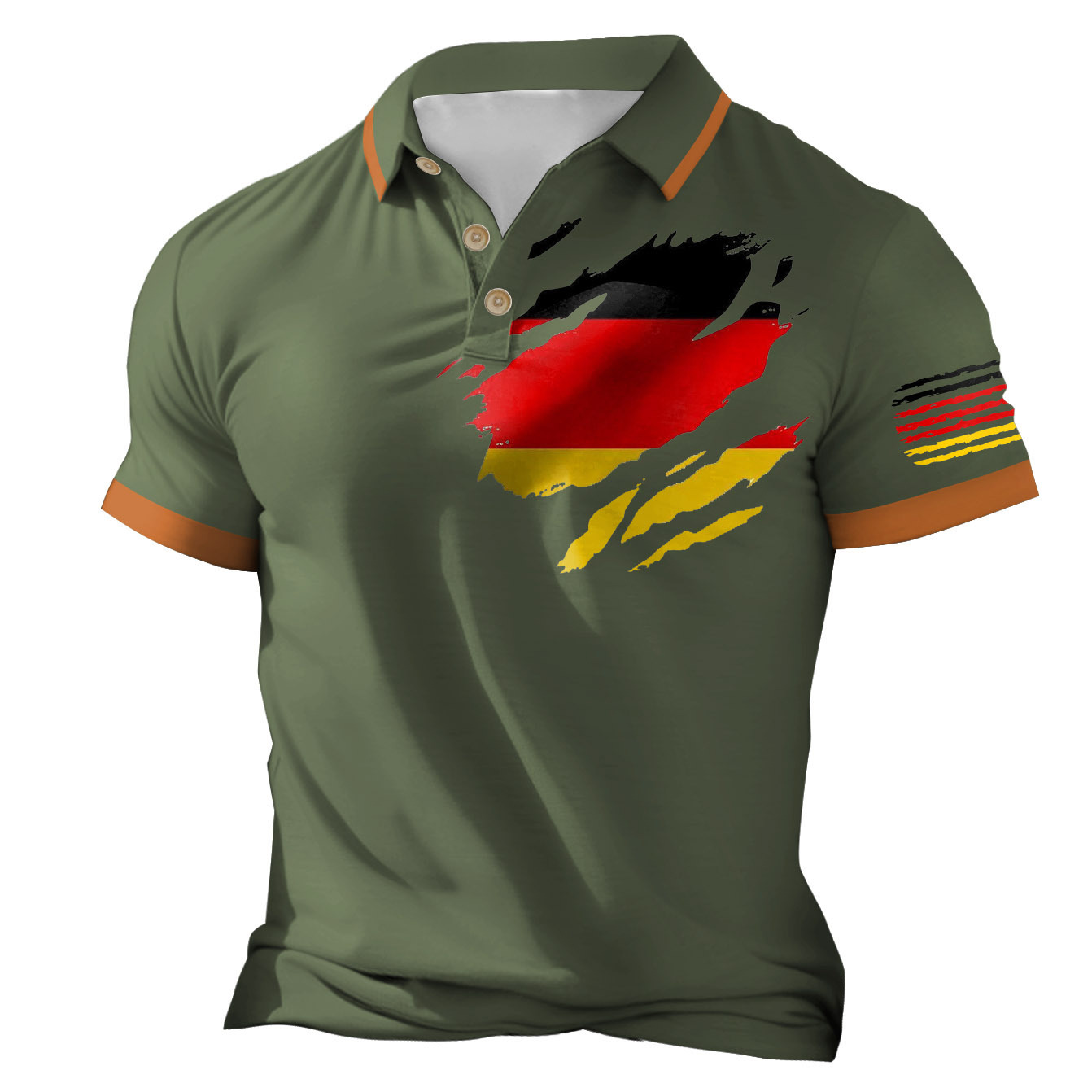 Nueva camisa de golf europea y americana transfronteriza camisa de polo con estampado de letras de manga corta color sólido gráfico 3d camisa POLO de tres botones